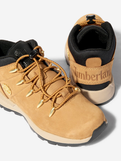 Timberland Kids Sprint Trekker Mid Lace Up Trainers in Wheat