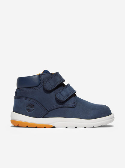 Timberland Boys Toddle Tracks Mid Hook & Loop Boots in Navy
