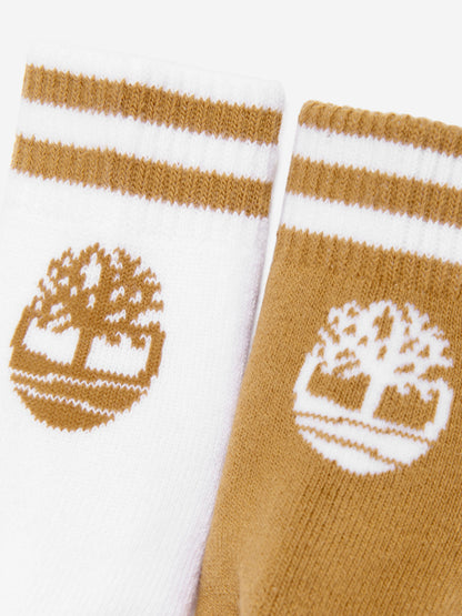 Timberland Baby 2 Pack Boot Bootie Socks Set in Beige