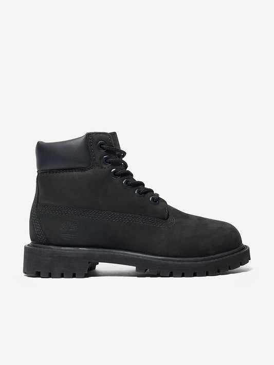 Timberland Kids Premium 6 Inch Lace Up Waterproof Boots in Black