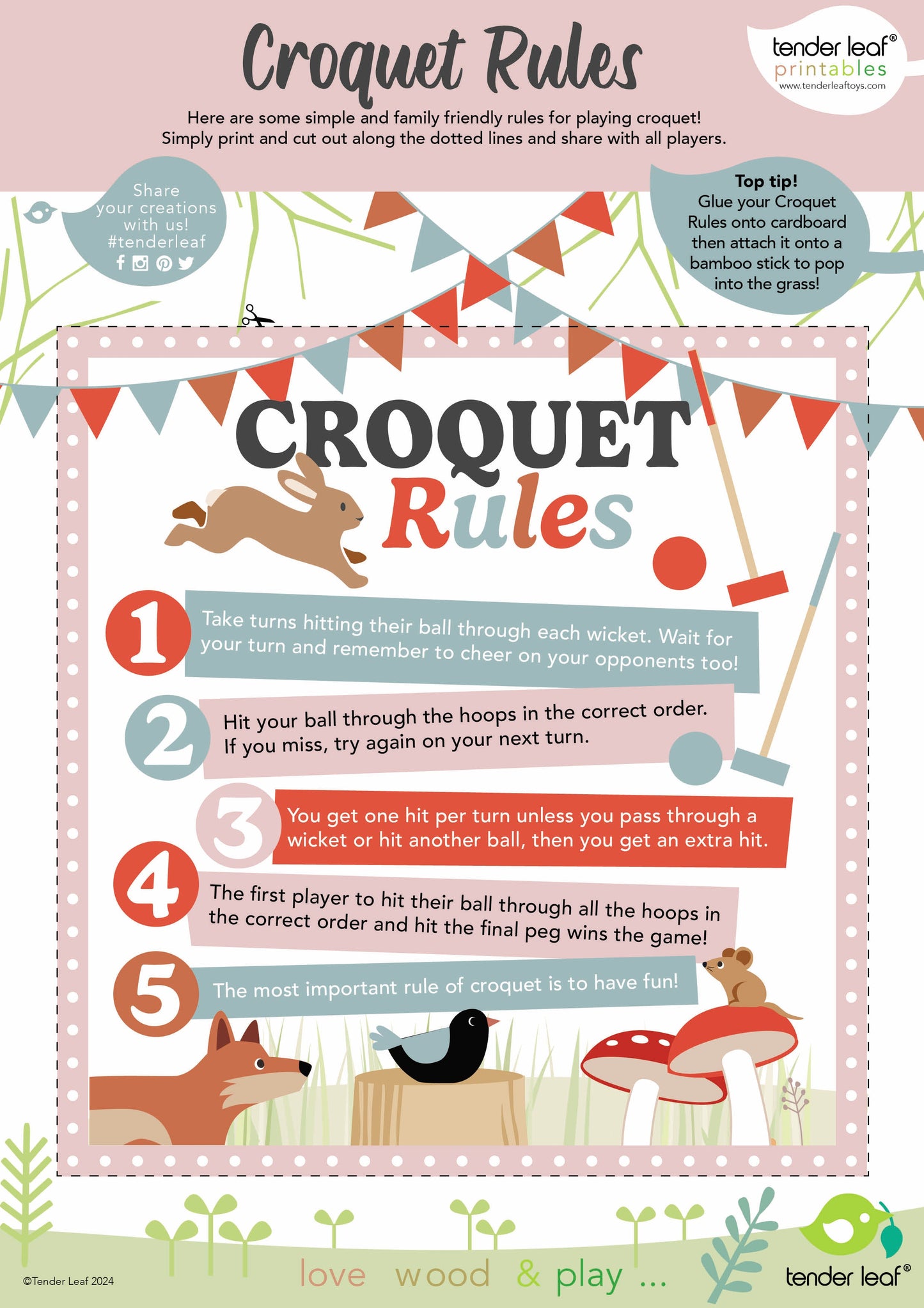 Ensemble de croquet d'intérieur Woodland