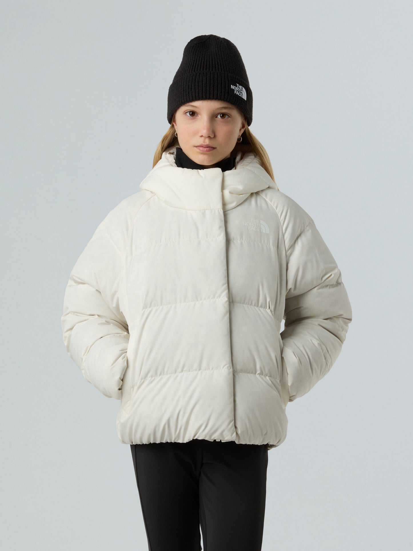 The North Face Girls North Down Hooded Jacket in White