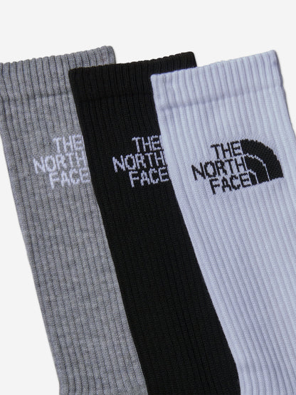 The North Face Kids Multi Sport Cush Crew Socks Set (3 Pack) in Black