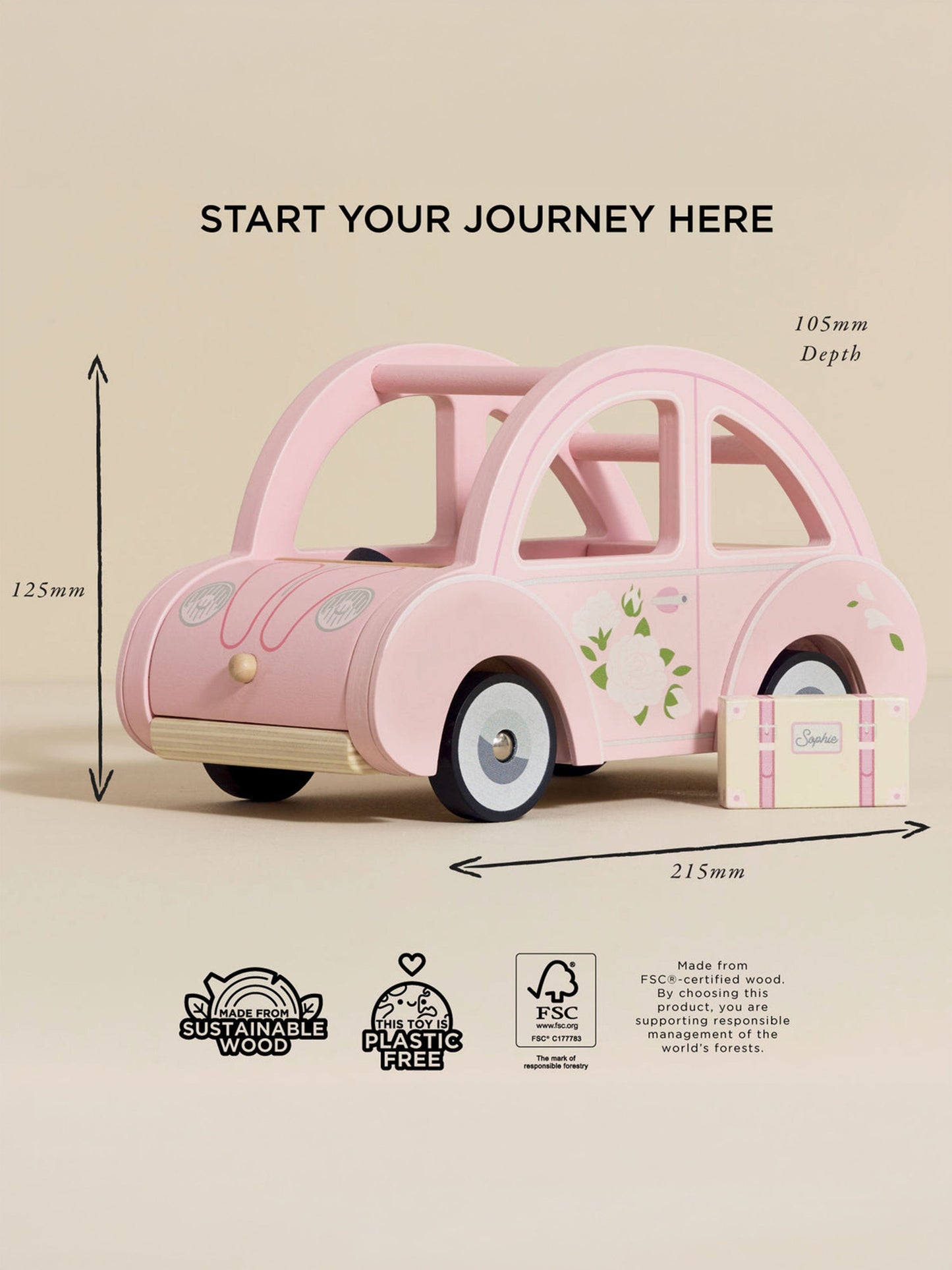 Le Toy Van Sophie's Dolls House Toy Car (22 x 11 x 12cm)