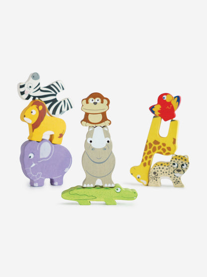 Le Toy Van Africa Stacking Animals & Bag-10 Piece (W:7 x D:2 x H:6cm)
