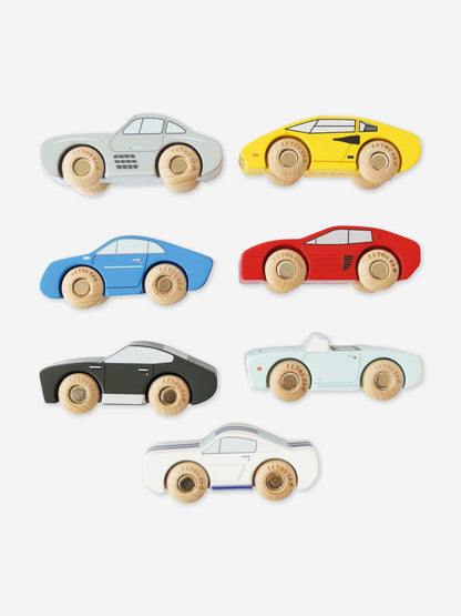 Le Toy Van Classic Wooden Sports Cars-7 Piece (W:9 x D:3 x H:3.3 cm)