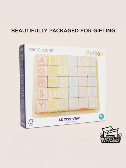 Le Toy Van ABC Learning Blocks-30 Piece (W:27 x H:23 x 4.3cm)