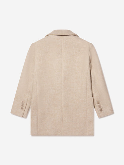 Trussardi Boys Imaril Long Coat in Beige