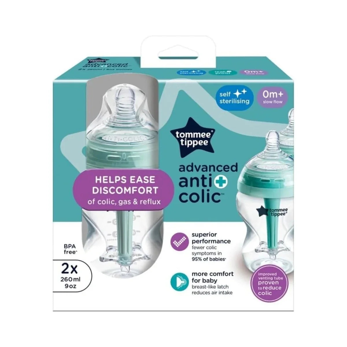 Tommee Tippee Advanced Anti Colic Baby Bottle 260ml Pack of 2