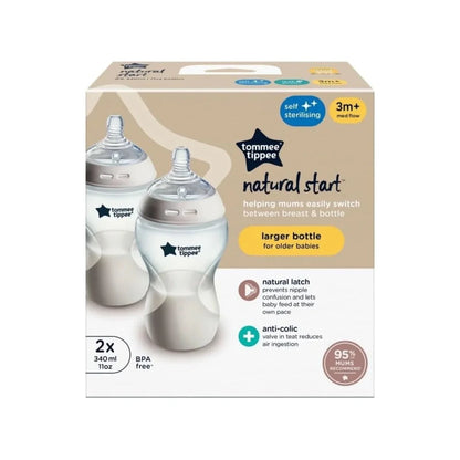 Tommee Tippee Closer to Nature Baby Bottles 340ml Pack of 2