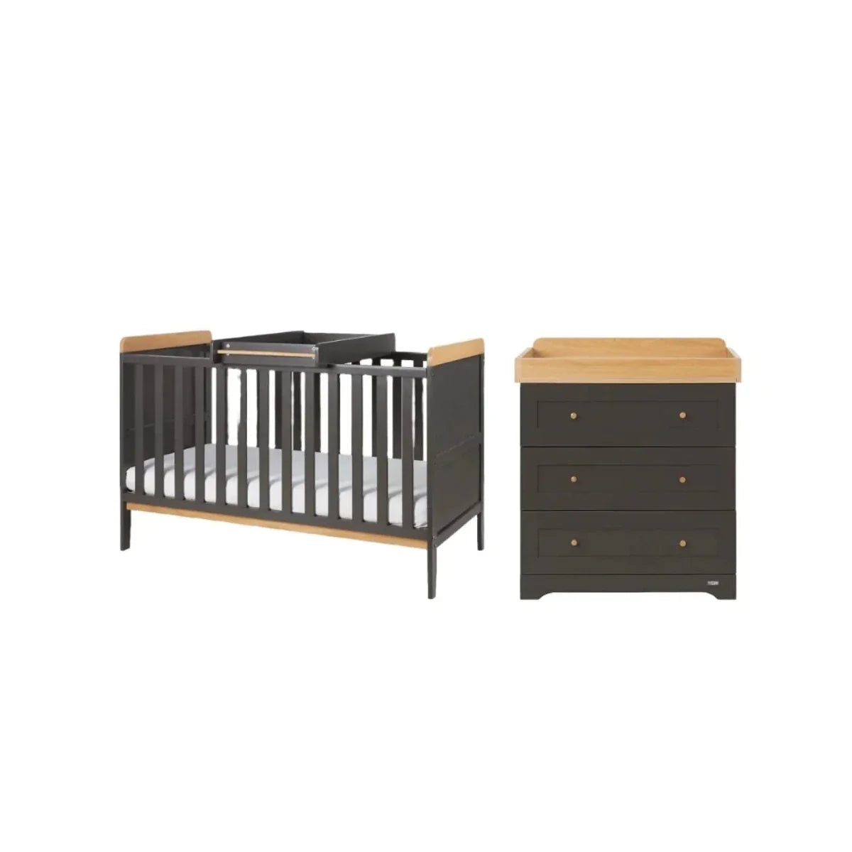 Tutti Bambini Rio 2 Piece Room Set with Deluxe Fibre Mattress - Slate/Honey Oak