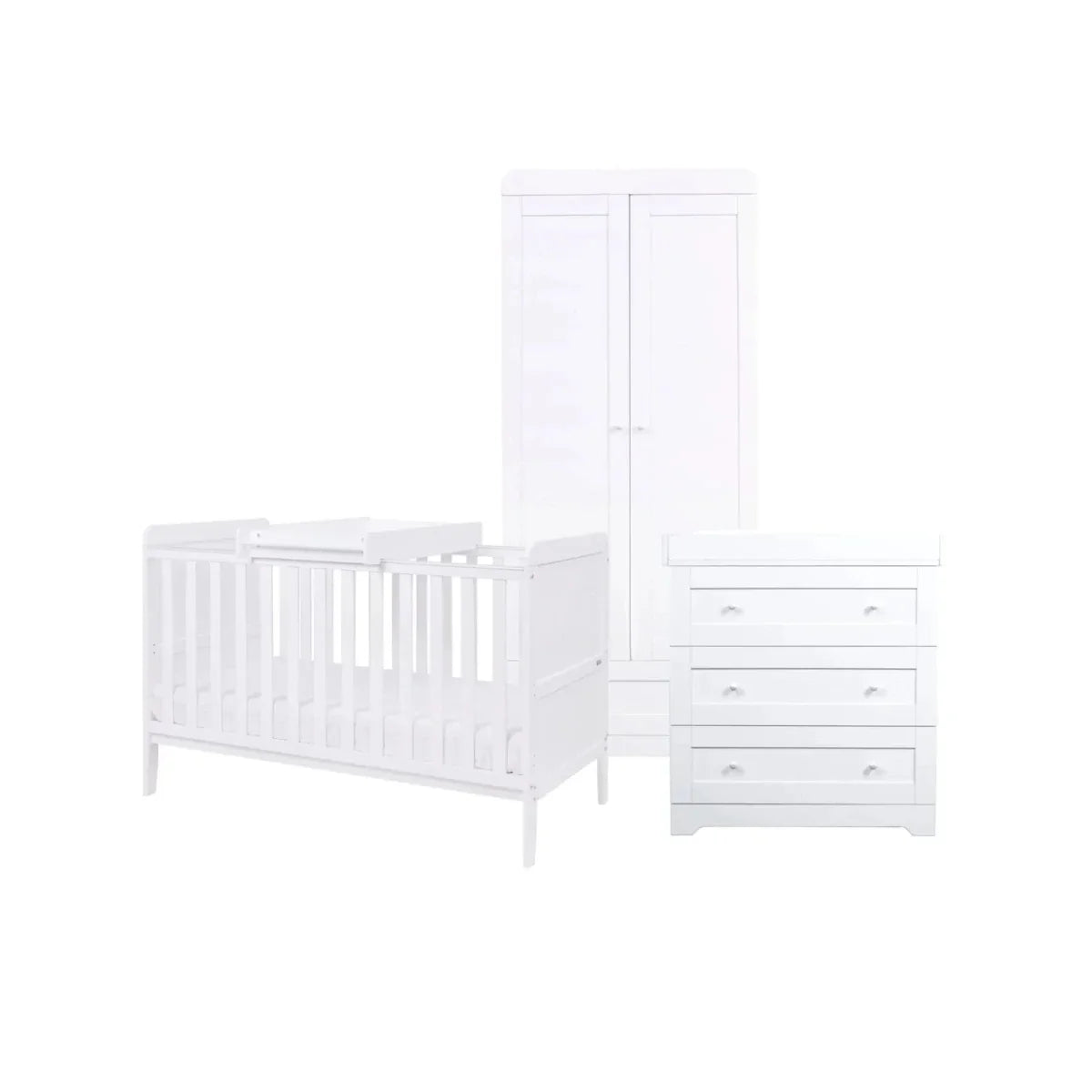 Tutti Bambini Rio 3 Piece Room Set with Pocket Sprung Mattress - White