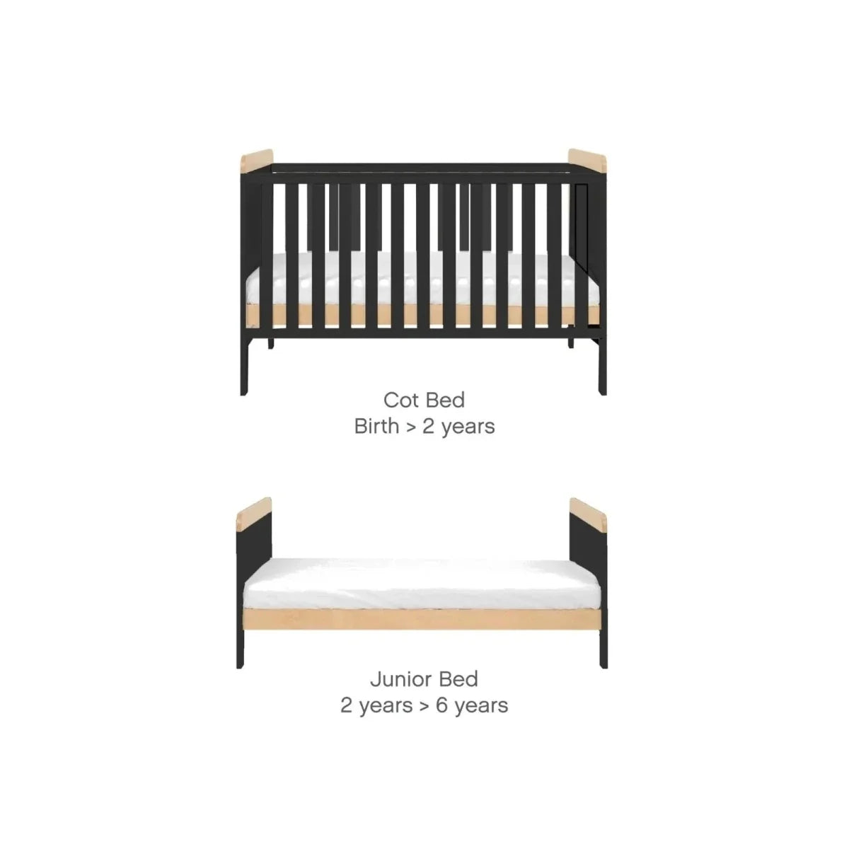 Tutti Bambini Rio 3 Piece Room Set with Pocket Sprung Mattress - Slate/Honey Oak