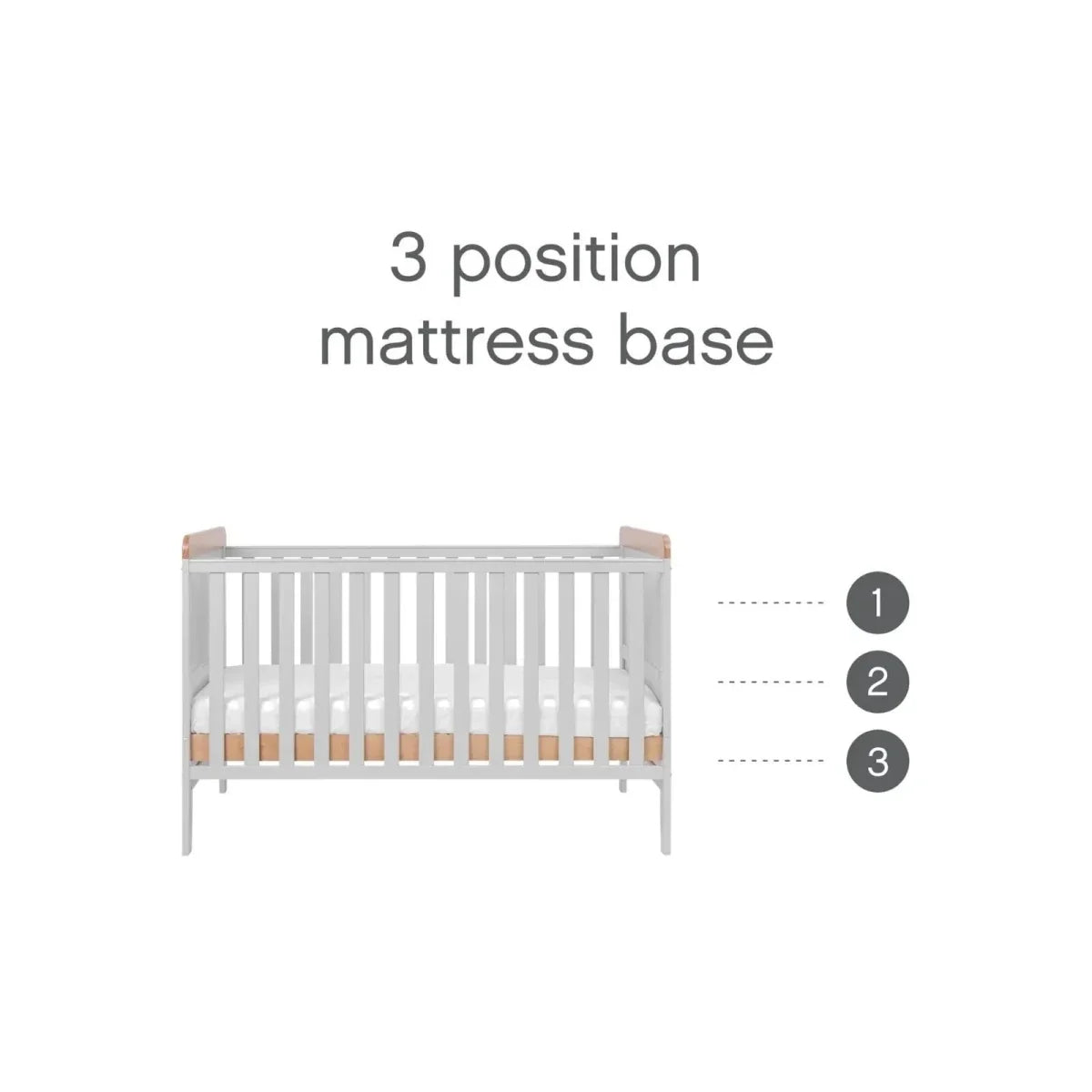 Tutti Bambini Rio 3 Piece Room Set with Pocket Sprung Mattress - Dove Grey/Honey Oak