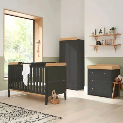Tutti Bambini Rio 3 Piece Room Set with Sprung Mattress - Slate/Honey Oak