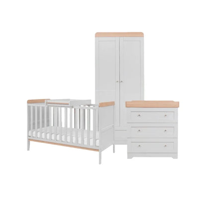 Tutti Bambini Rio 3 Piece Room Set with Sprung Mattress - Dove Grey/Honey Oak