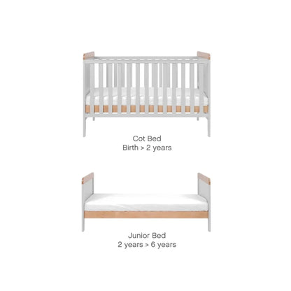 Tutti Bambini Rio 3 Piece Room Set with Sprung Mattress - Dove Grey/Honey Oak