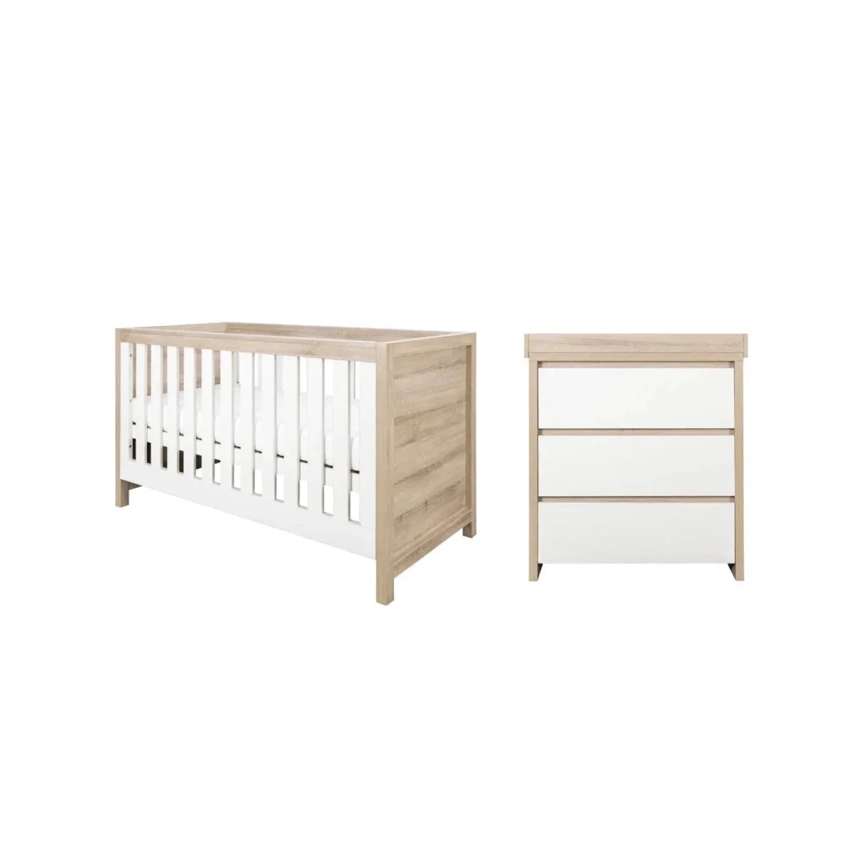 Tutti Bambini Modena 2 Piece Room Set with Pocket Sprung Mattress - White/Oak