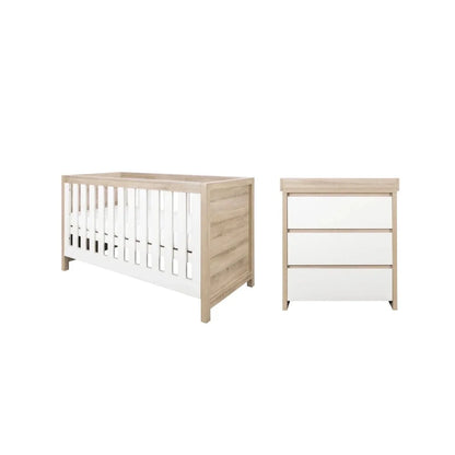 Tutti Bambini Modena 2 Piece Room Set with Pocket Sprung Mattress - White/Oak