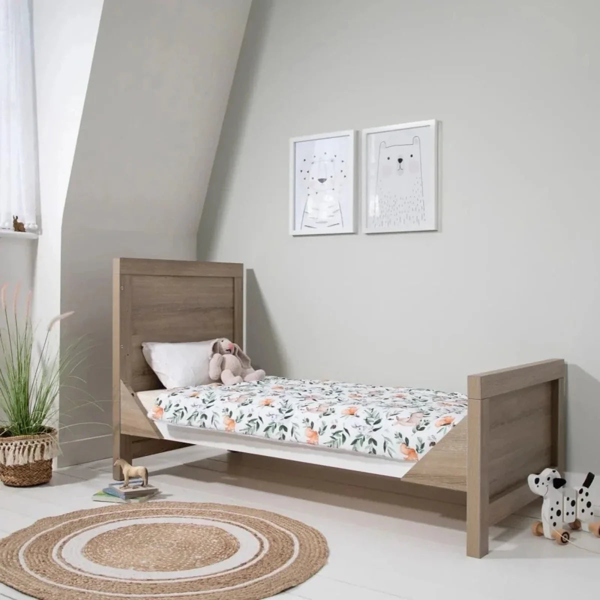 Tutti Bambini Modena 2 Piece Room Set with Pocket Sprung Mattress - White/Oak