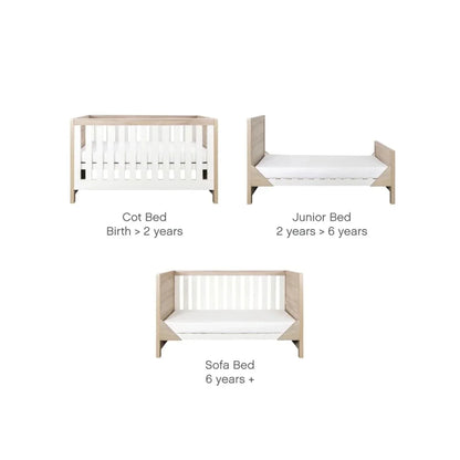 Tutti Bambini Modena 2 Piece Room Set with Pocket Sprung Mattress - White/Oak