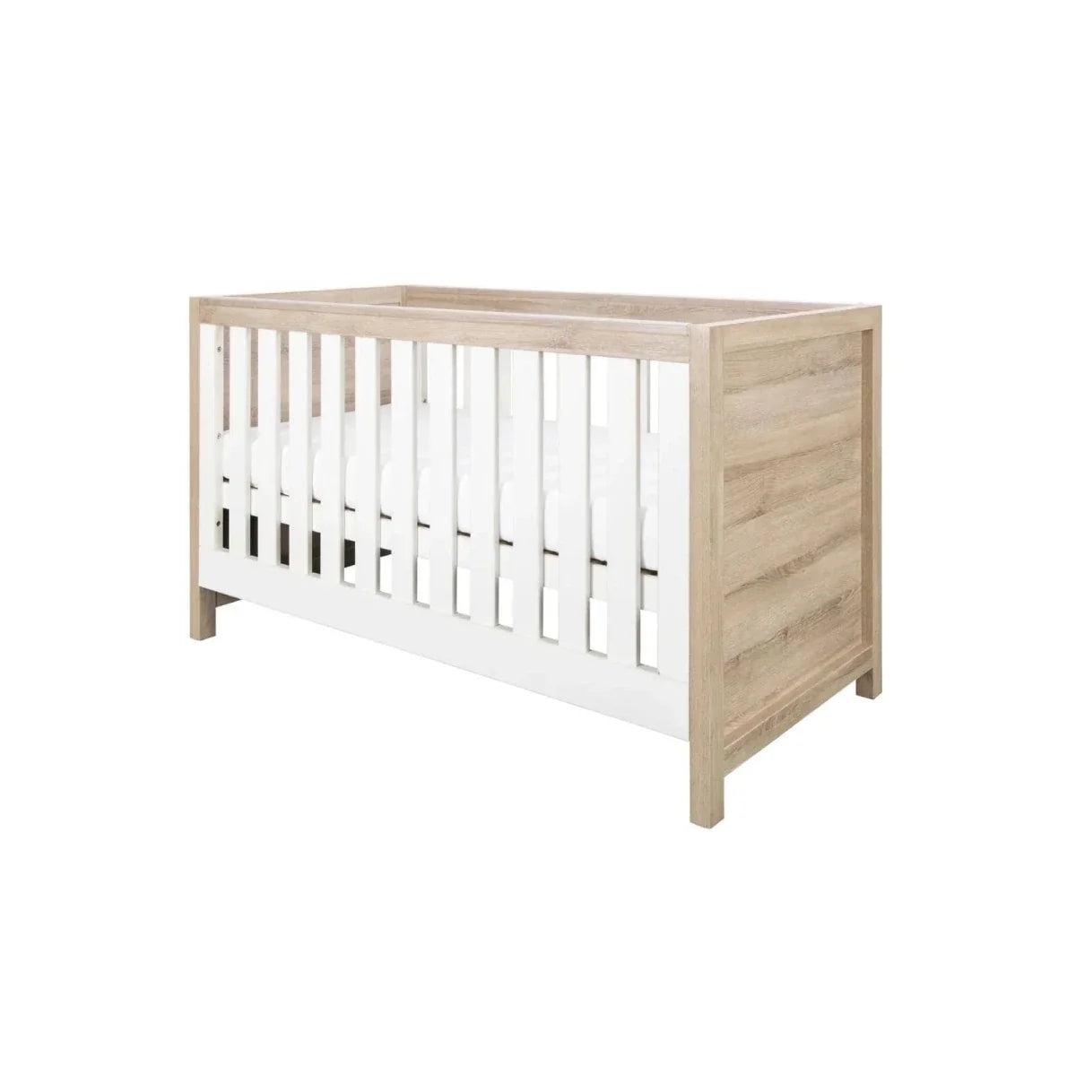 Tutti Bambini Modena 2 Piece Room Set with Sprung Fibre Mattress - White/Oak