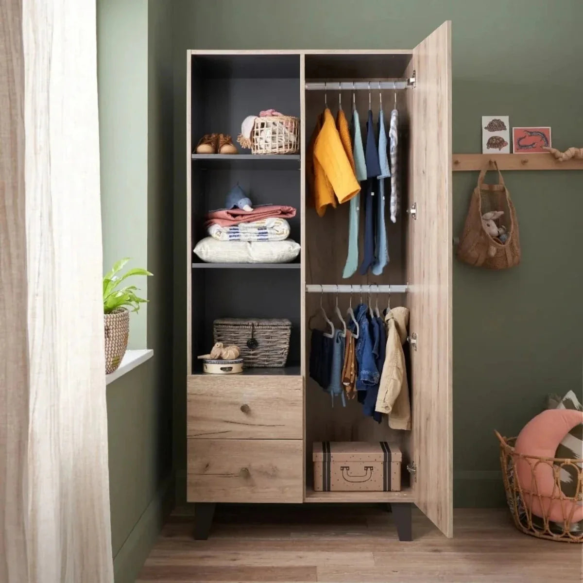 Tutti Bambini Como 3 Piece Furniture Set - Distressed Oak/Slate Grey