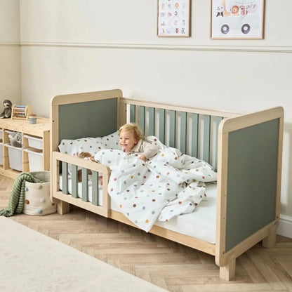 Tutti Bambini Kuba Cot Bed - Golden Oak/Sage Weave