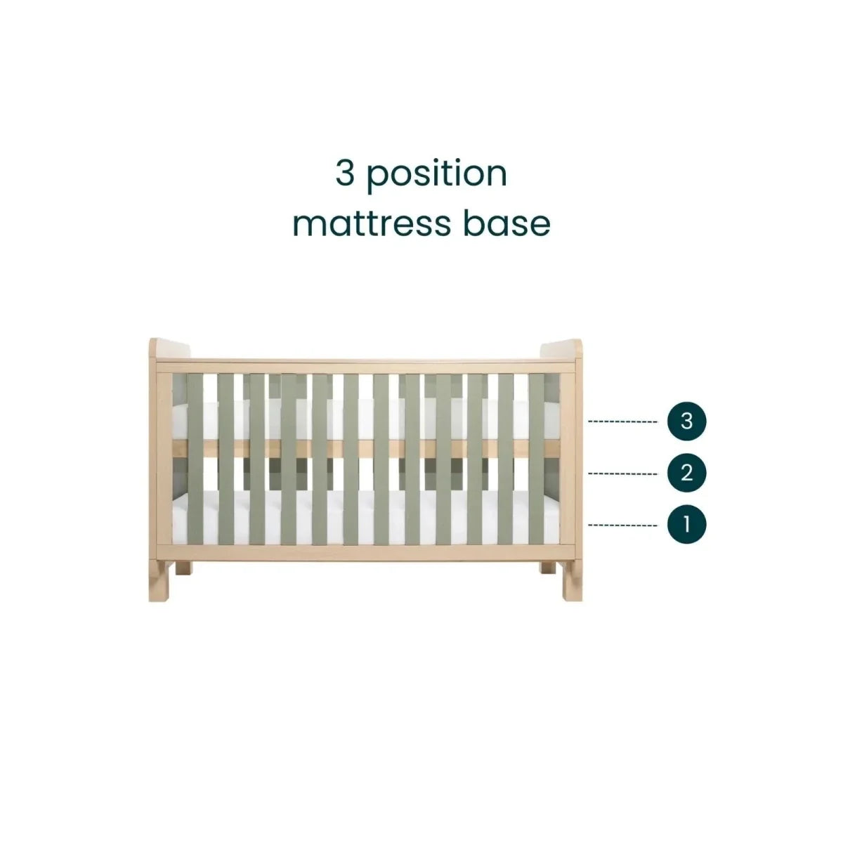 Tutti Bambini Kuba Cot Bed - Golden Oak/Sage Weave