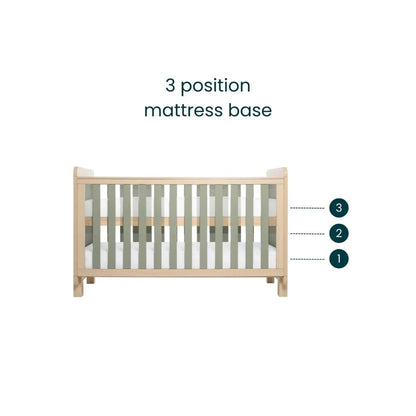 Tutti Bambini Kuba Cot Bed - Golden Oak/Sage Weave