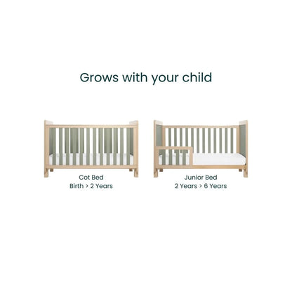 Tutti Bambini Kuba Cot Bed - Golden Oak/Sage Weave