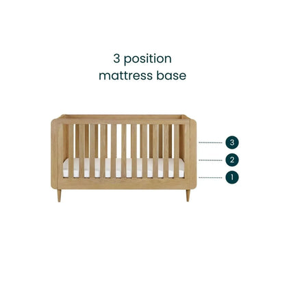 Tutti Bambini Japandi Cot Bed - Light Oak