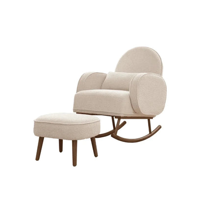 Tutti Bambini Micah Rocking Chair & Footstool - Boucle Fresh Cream