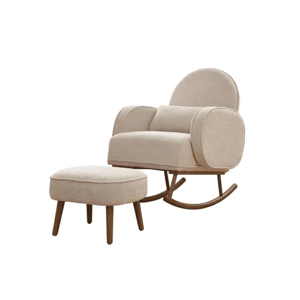 Tutti Bambini Micah Rocking Chair & Footstool - Boucle Biscuit