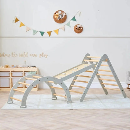 Tutti Bambini Scala Montessori 3-in-1 Pikler Climbing Frame with Climbing Wall - Mushroom