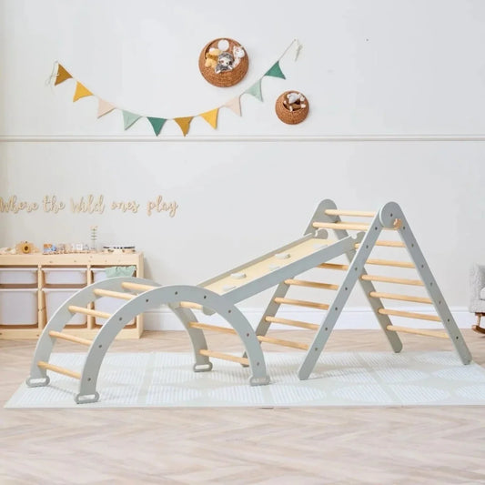 Tutti Bambini Scala Montessori 3-in-1 Pikler Climbing Frame with Climbing Wall - Mushroom