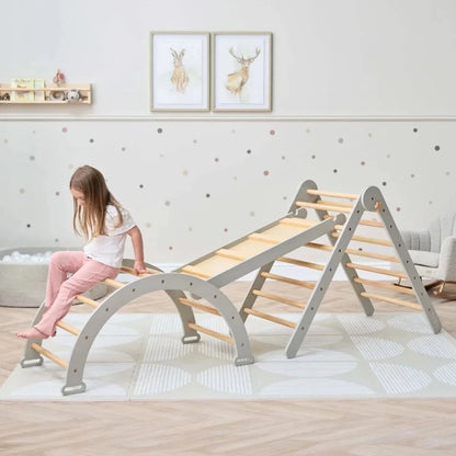 Tutti Bambini Scala Montessori 3-in-1 Pikler Climbing Frame with Climbing Wall - Mushroom