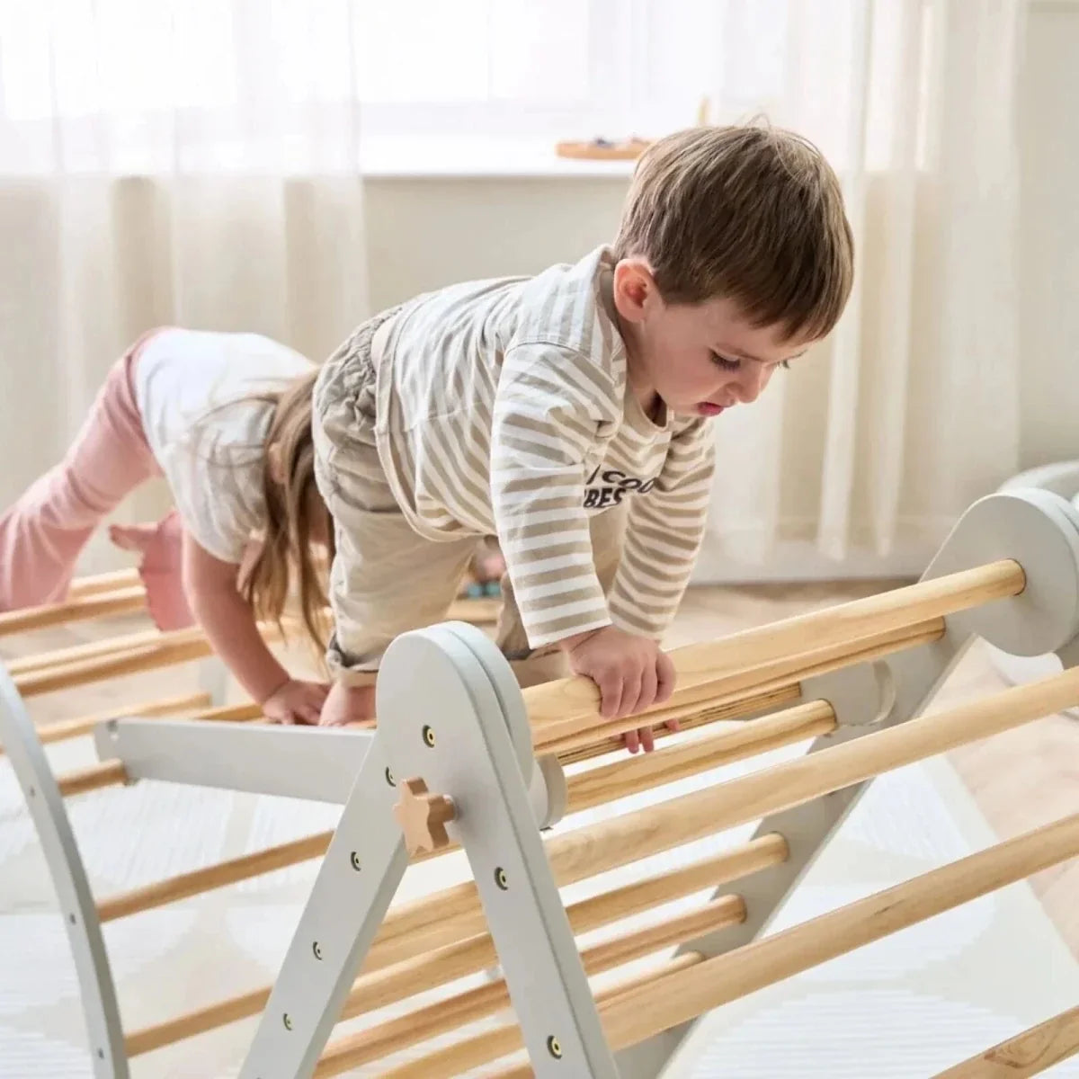 Tutti Bambini Scala Montessori 3-in-1 Pikler Climbing Frame with Climbing Wall - Mushroom