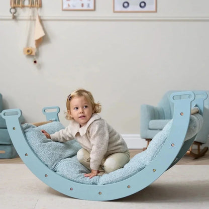 Tutti Bambini Scala Montessori 3-in-1 Pikler Climbing Frame with Climbing Wall - Ocean Stone