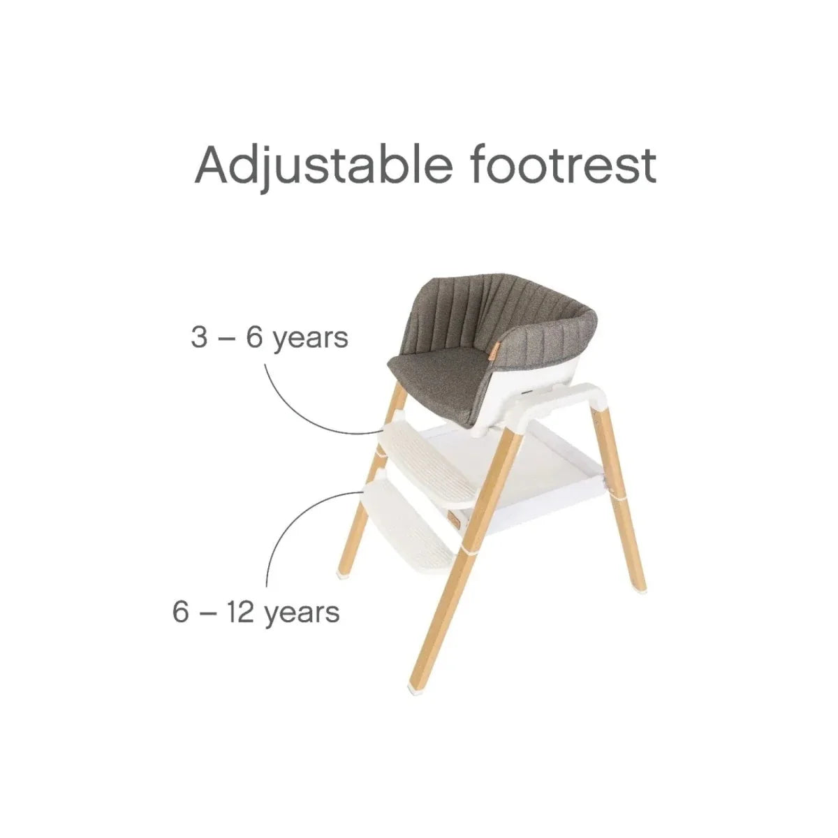Tutti Bambini Nova Evolutionary Highchair - Scandinavian Walnut/Ecru
