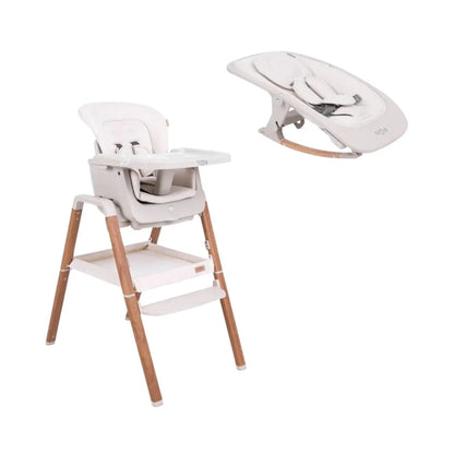 Tutti Bambini Nova Birth to 12 Years Complete Highchair Package - Scandinavian Walnut/Ecru