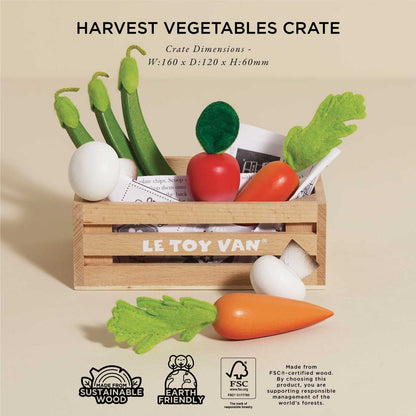 Harvest Vegetables Wooden Food Crate