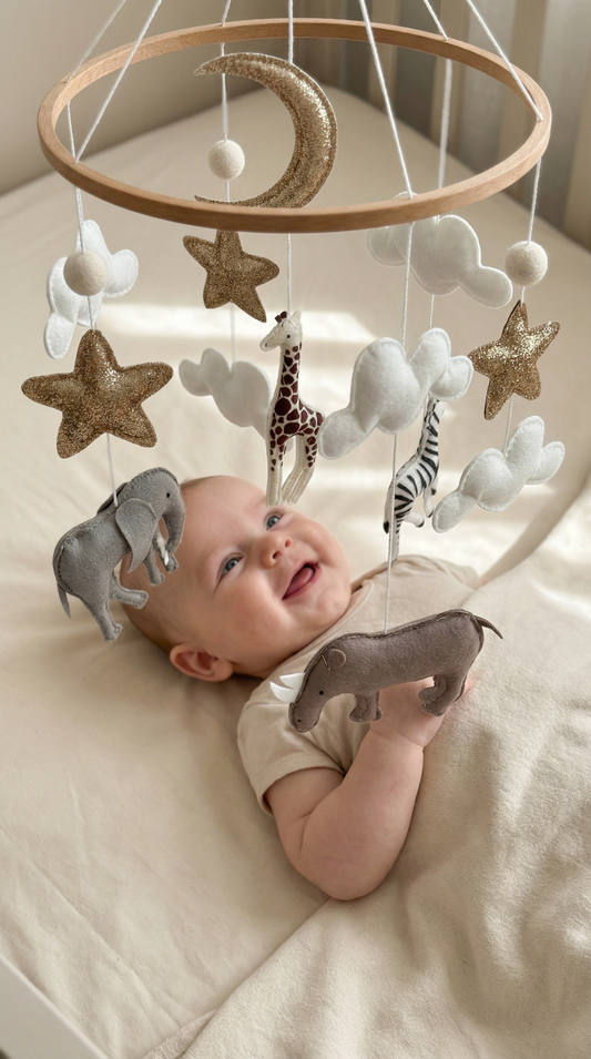 Mobile pour lit bébé en feutre Safari Dreams