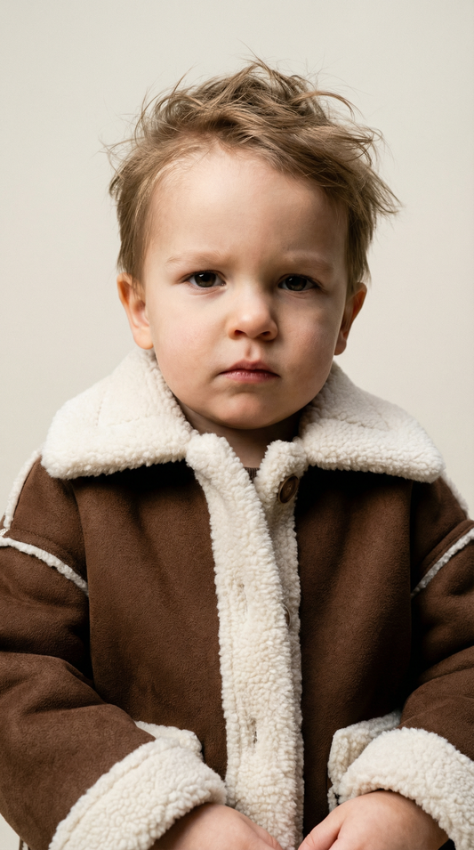 Veste d'hiver doublée en sherpa (marron/olive)