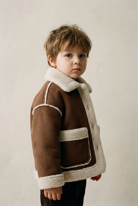 Sherpa-Lined Winter Jacket (Brown / Olive)