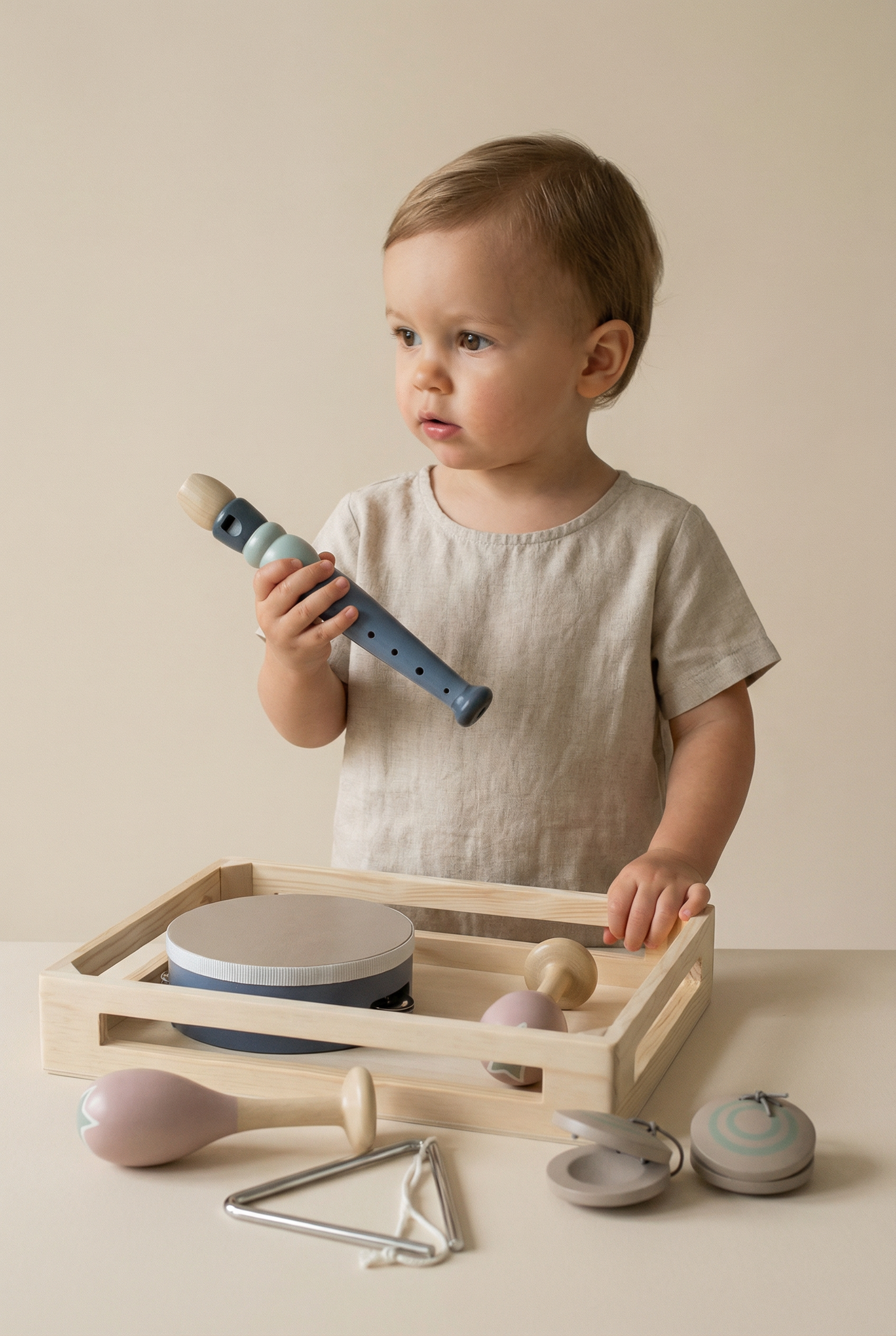 Wooden Musical Instruments Set (5-Piece) – Neutral Orff Music Box