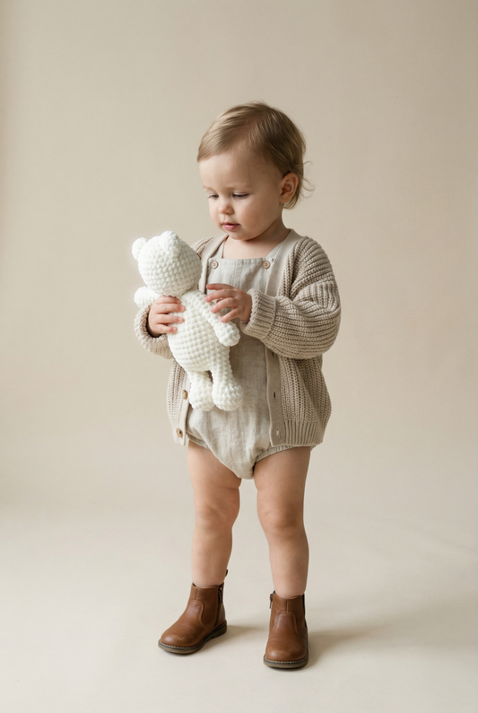 Couette ours en peluche tricotée à la main et épaisse