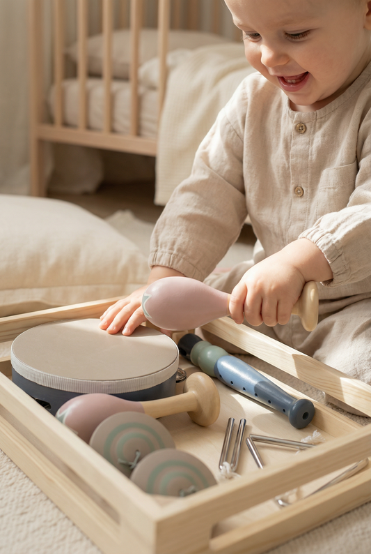Wooden Musical Instruments Set (5-Piece) – Neutral Orff Music Box