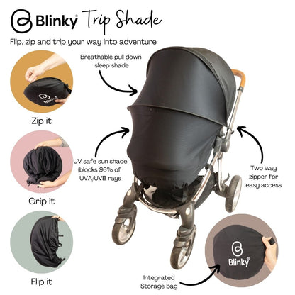 Trip Sun Shade / Sleep Shade, Universal Fit for all Pushchairs & Car Seats , Up to UPF 50