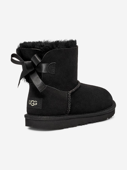 UGG Girls Mini Bailey Bow II Boots in Black